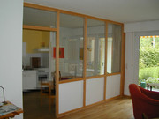 Trennwand verglast in Buche